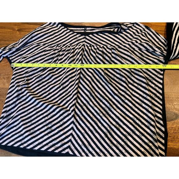 ANTHROPOLOGIE Small Womens Top Striped Lightweight Long Sleeve Black Casual - Picture 6 of 7